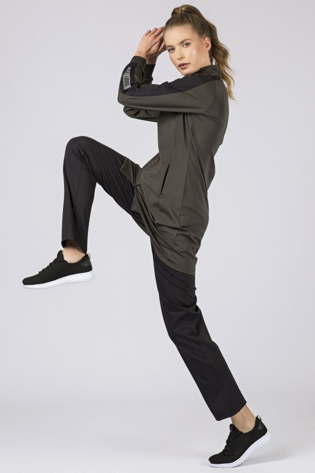 Tommy Life Micro Scuba Khaki-Black Women's Tunic Tracksuits