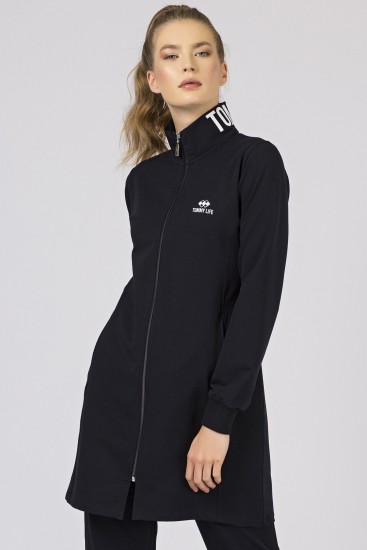 Tommy Life Printed Collar Navy Blue Women's Tunic Tracksuits - Thumbnail