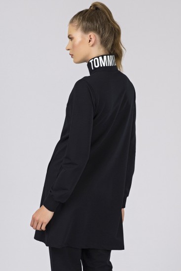 Tommy Life Printed Collar Navy Blue Women's Tunic Tracksuits - Thumbnail