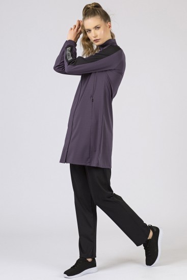 Tommy Life Micro Scuba Purple-Black Women's Tunic Tracksuits - Thumbnail