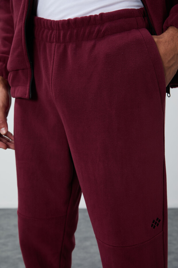 Erguvan Kalın Yumuşak Dokulu Comfort Fit Nakışlı Erkek Eşofman Takım - 85269 - 6