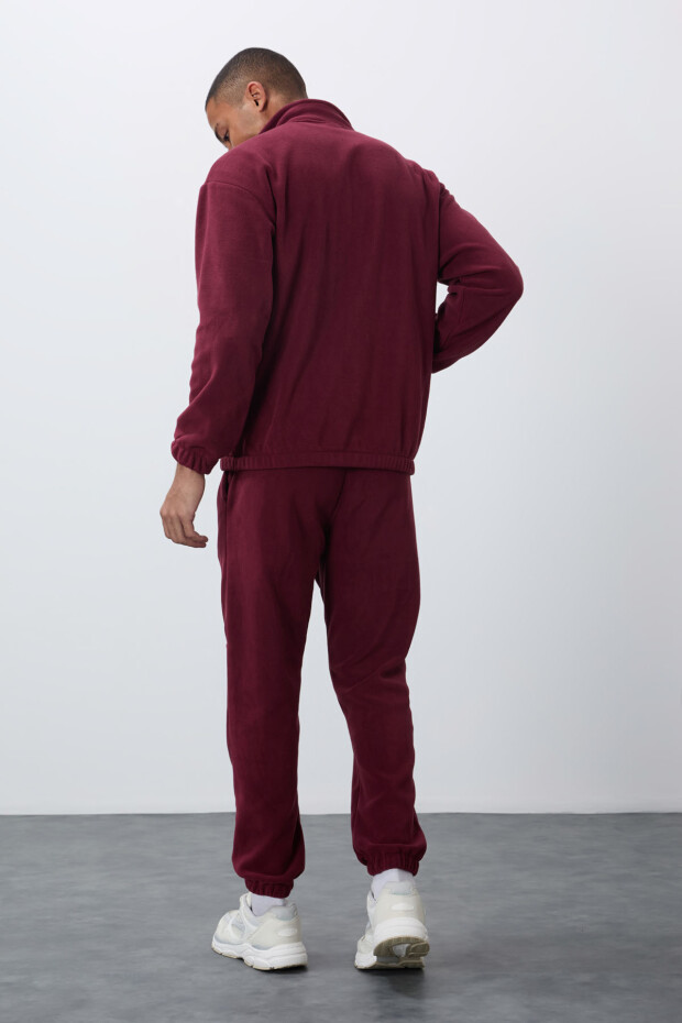 Erguvan Kalın Yumuşak Dokulu Comfort Fit Nakışlı Erkek Eşofman Takım - 85269 - 7