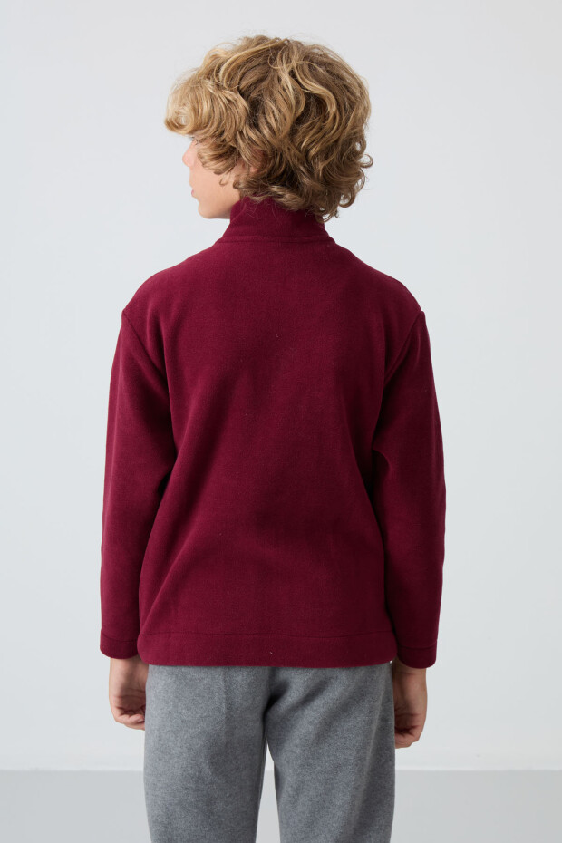 Erguvan Kalın Yumuşak Dokulu Standart Fit Nakışlı Polar Erkek Çocuk Sweatshirt - 11223 - 6