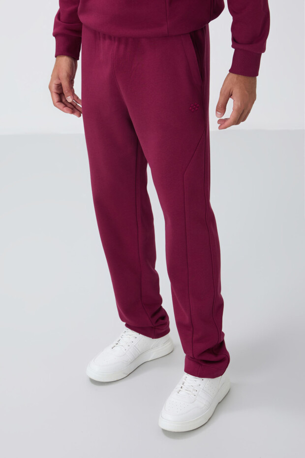 Erguvan Kompakt Pamuklu Kalın Pürüzsüz Dokulu O Yaka Comfort Fit Erkek Eşofman Takım -85263 - 4