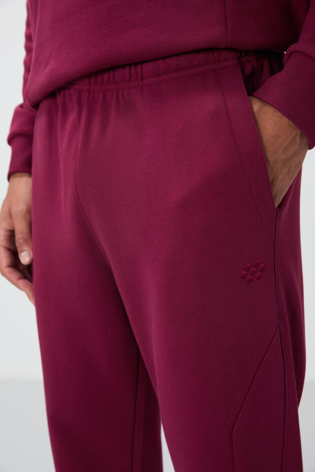 Erguvan Kompakt Pamuklu Kalın Pürüzsüz Dokulu O Yaka Comfort Fit Erkek Eşofman Takım -85263 - 5