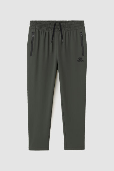 Haki Fermuarlı Klasik Paça Battal Büyük Beden Erkek Eşofman Altı - 84947 