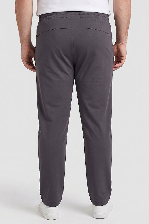 Koyu Gri Fermuarlı Klasik Paça Battal Büyük Beden Erkek Eşofman Altı - 84947 - 6