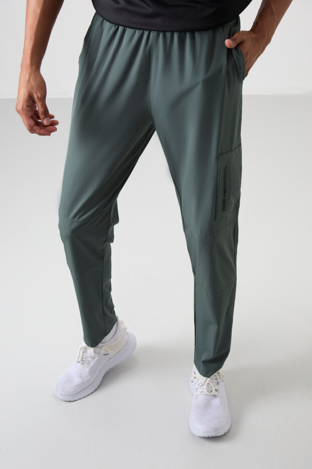 Haki İnce Yumuşak Comfort Fit Erkek Eşofman Alt - 82120 - 1