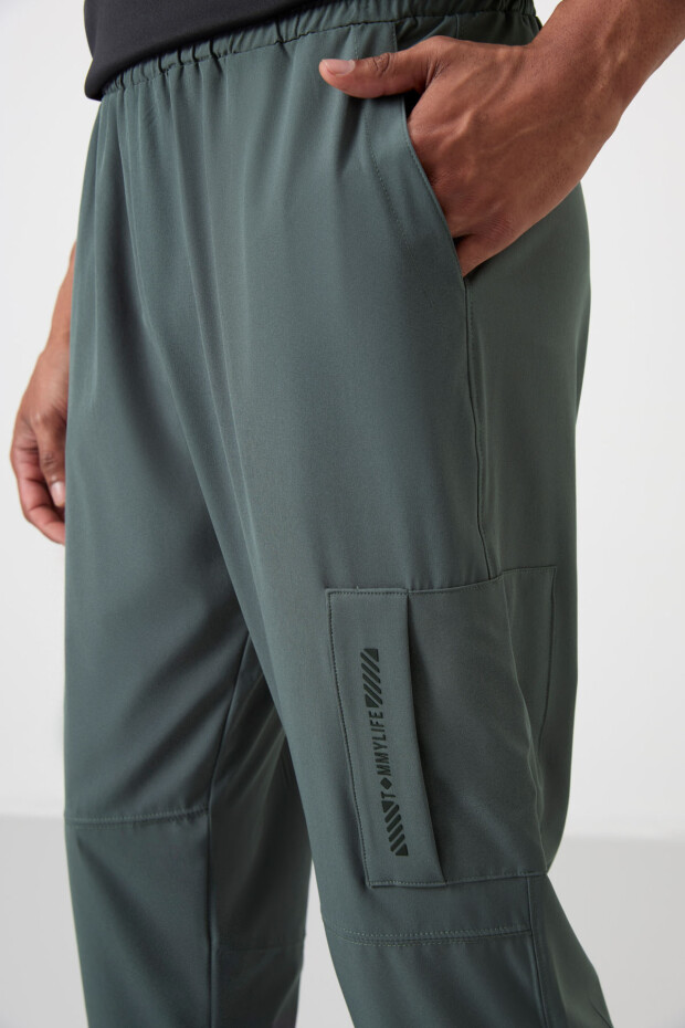 Haki İnce Yumuşak Comfort Fit Erkek Eşofman Alt - 82120 - 3