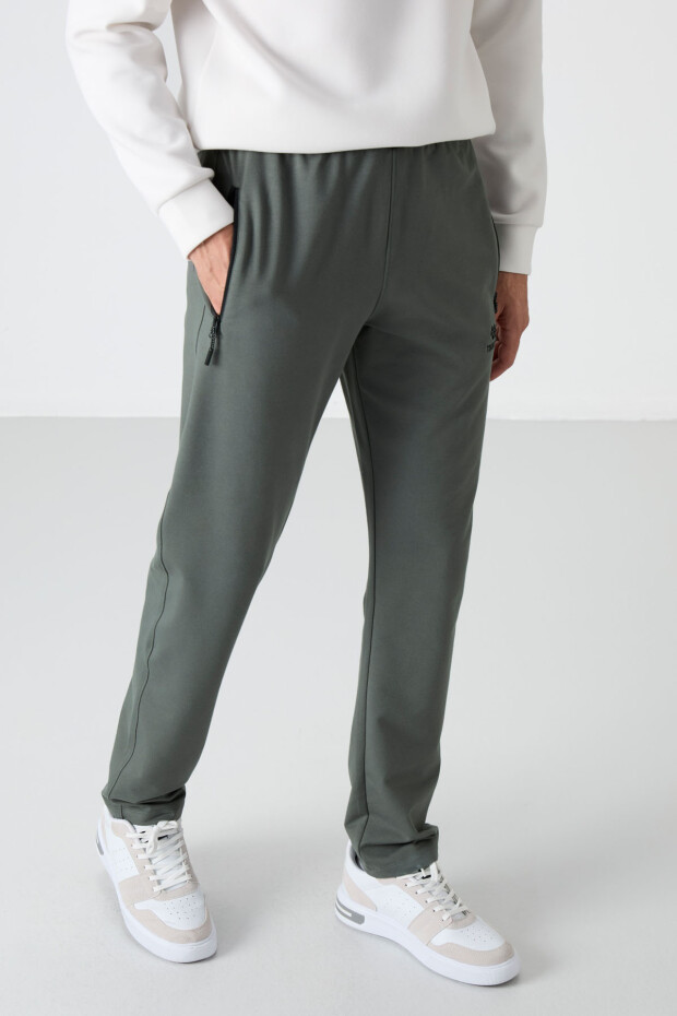 Çağla Fermuarlı Üç Cepli Dar Kalıp Klasik Paça Erkek Eşofman Alt - 84671 - 1