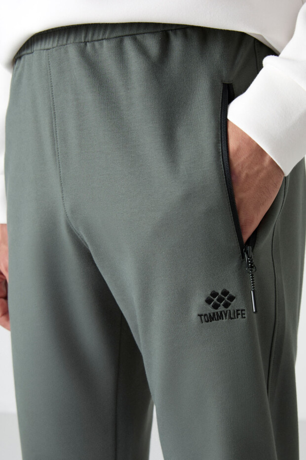 Çağla Fermuarlı Üç Cepli Dar Kalıp Klasik Paça Erkek Eşofman Alt - 84671 - 3