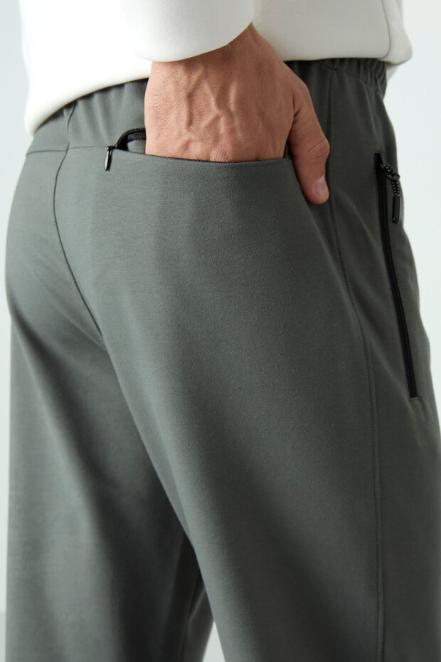 Çağla Fermuarlı Üç Cepli Dar Kalıp Klasik Paça Erkek Eşofman Alt - 84671 - 5