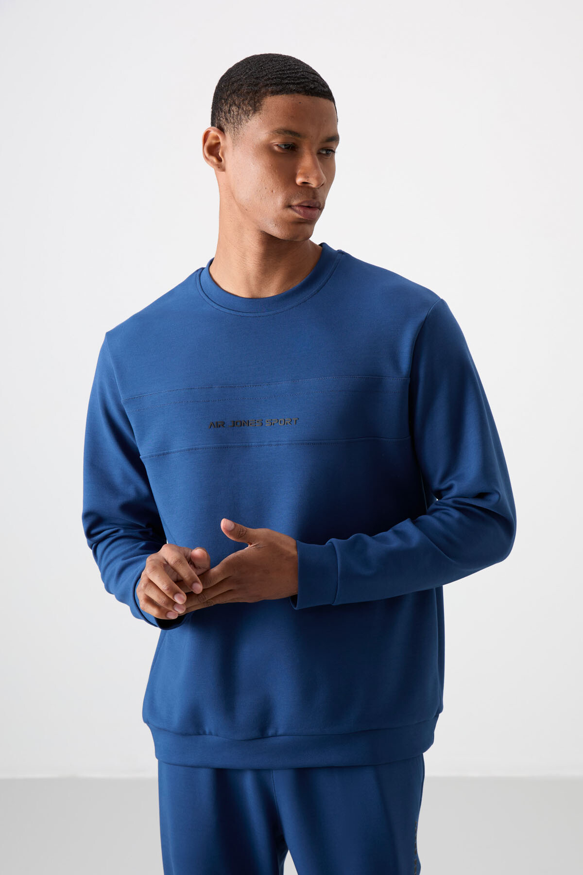 Parlament Pamuklu Kalın Yumuşak Dokulu Comfort Fit Baskılı Erkek Eşofman Takım - 85253 - Air Jones (1)