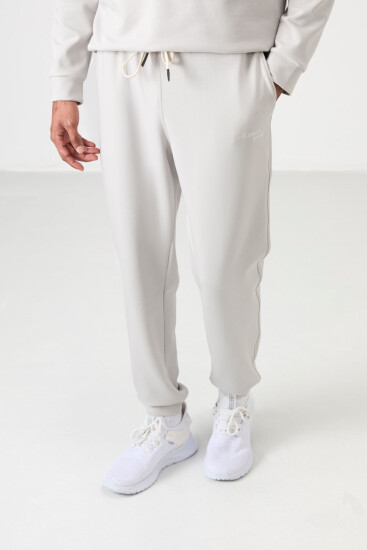 Taş Pamuklu Kalın Yumuşak Dokulu Comfort Fit Nakışlı Erkek Eşofman Takım - 85254 - Air Jones (1)