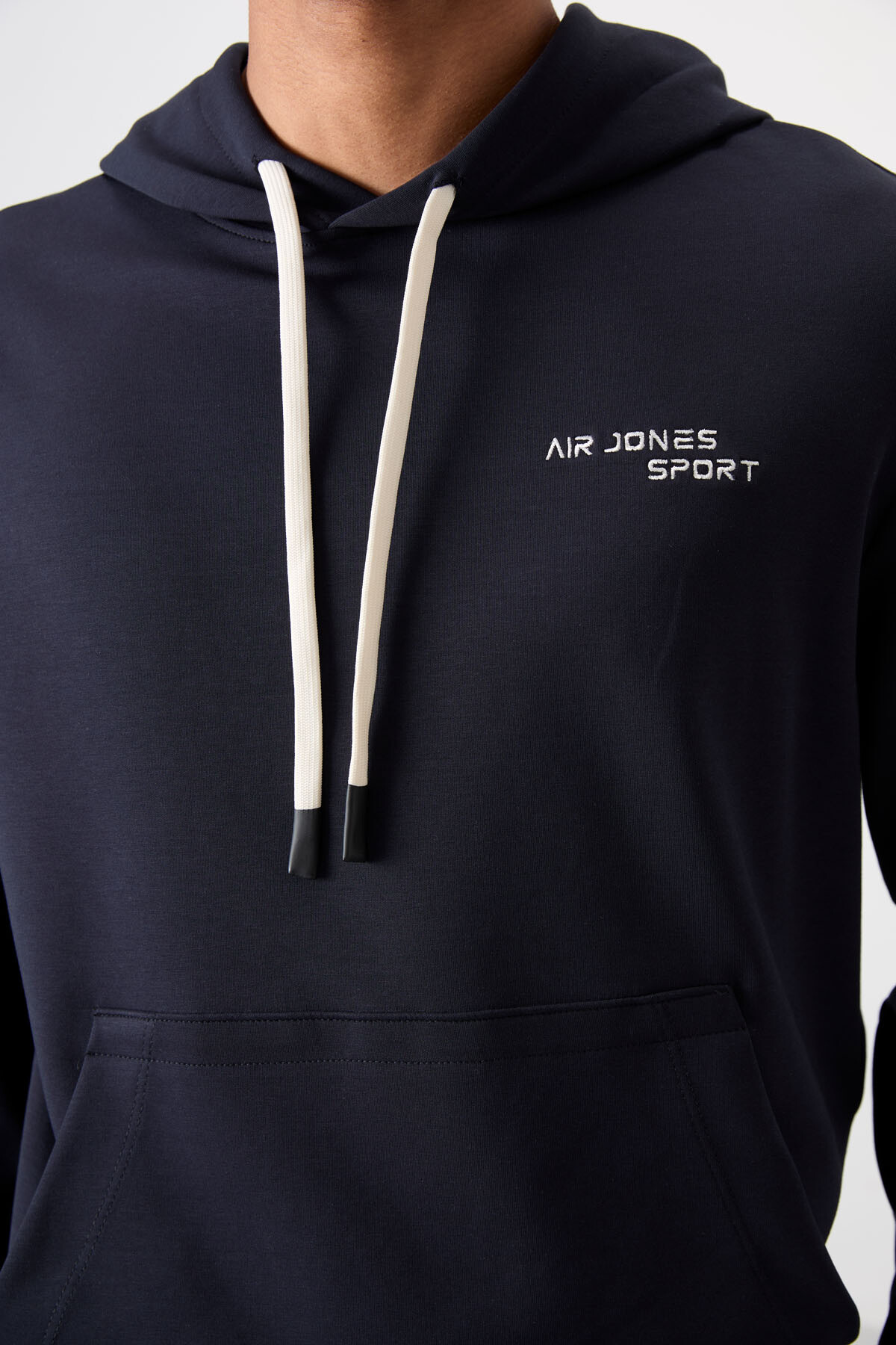 Lacivert Pamuklu Kalın Yumuşak Dokulu Comfort Fit Nakışlı Erkek Eşofman Takım - 85255 - Air Jones (1)