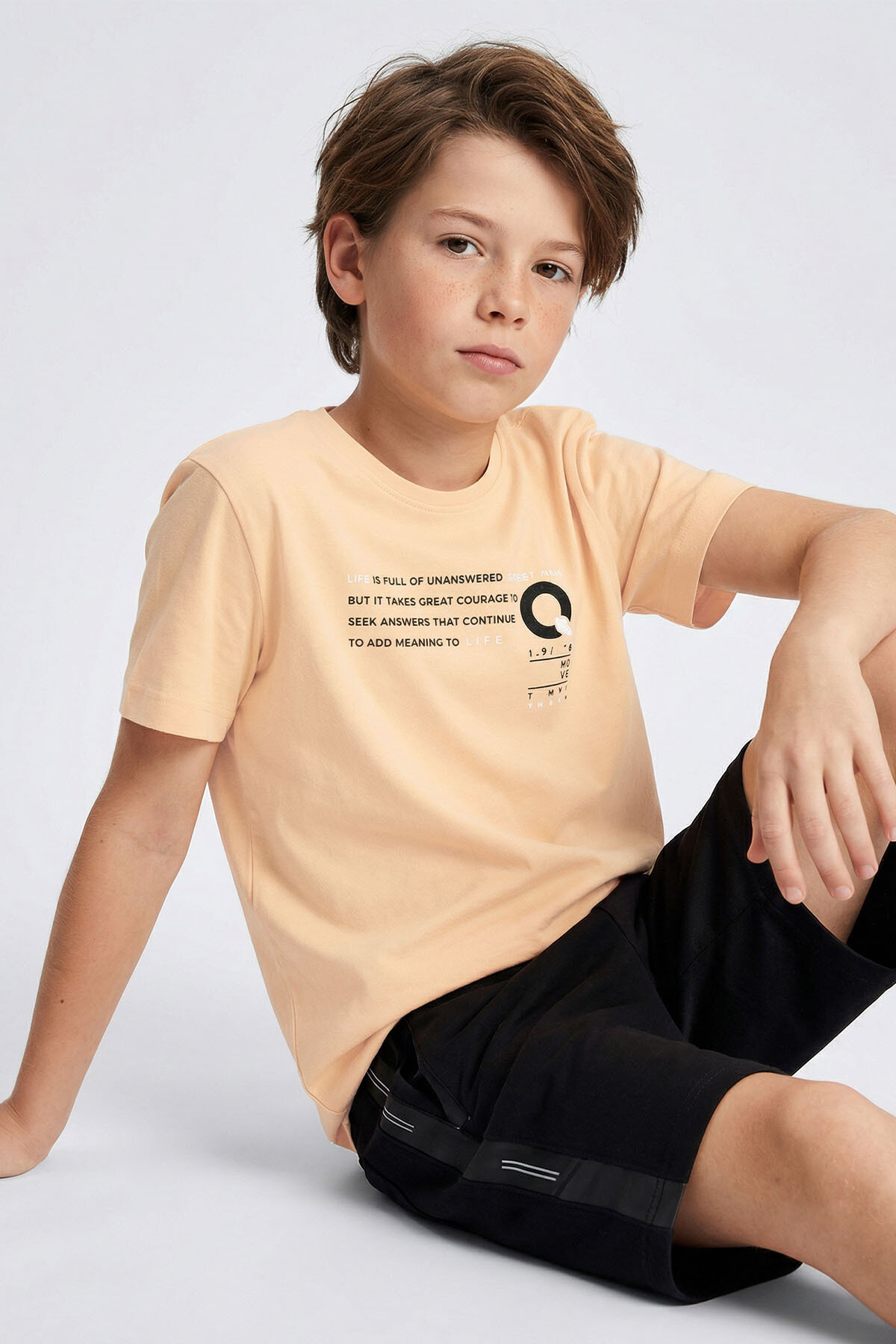 Kavunİçi Baskı Detaylı O Yaka Standart Kalıp Erkek Çocuk T-Shirt - 11145 - TOMMYLIFE