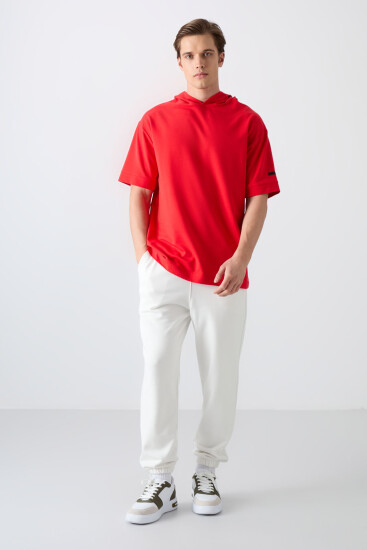 Fiesta Pamuklu Kalın Yumuşak Dokulu Oversize Fit Basic Erkek T-Shirt - 88352 - TOMMYLIFE (1)