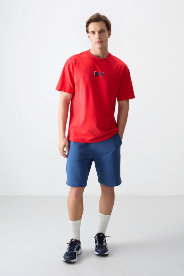 Fiesta Pamuklu Kalın Yumuşak Dokulu Oversize Fit Baskılı Erkek T-Shirt - 88376 - Air Jones (1)