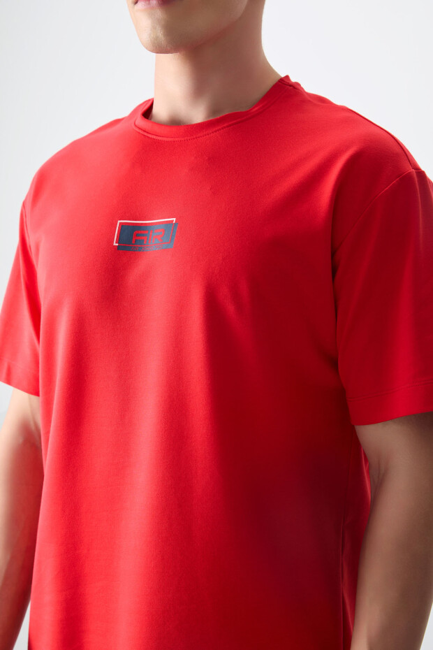 Fiesta Pamuklu Kalın Yumuşak Dokulu Oversize Fit Baskılı Erkek T-Shirt - 88376 - 3