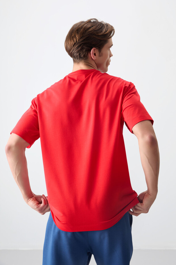 Fiesta Pamuklu Kalın Yumuşak Dokulu Oversize Fit Baskılı Erkek T-Shirt - 88376 - 5