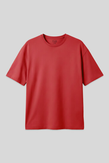 Fiesta Pamuklu Kalın Yumuşak Dokulu Oversize Fit Basic Erkek T-Shirt - 88377 