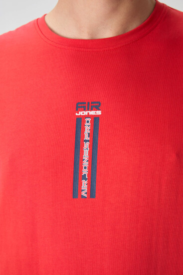 Fiesta %100 Pamuk Kalın Yumuşak Dokulu Oversize Fit Baskılı Erkek T-Shirt - 88360 - Air Jones (1)
