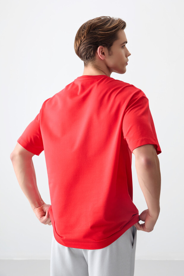 Fiesta Pamuklu Kalın Yumuşak Dokulu Oversize Fit Baskılı Erkek T-Shirt - 88374 - 5