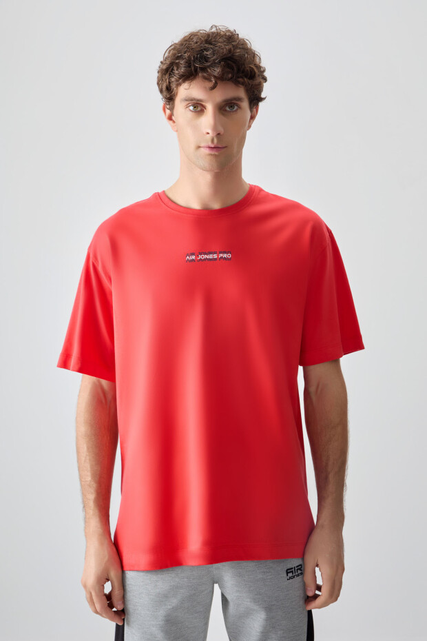 Fiesta %100 Pamuk Kalın Yumuşak Dokulu Oversize Fit Baskılı Erkek T-Shirt - 88354 - 4