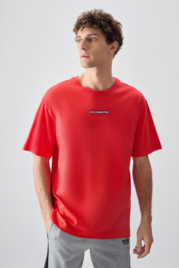 Fiesta %100 Pamuk Kalın Yumuşak Dokulu Oversize Fit Baskılı Erkek T-Shirt - 88354 