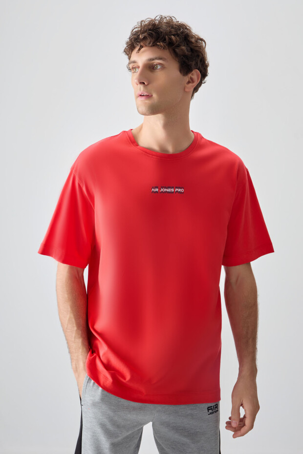 Fiesta %100 Pamuk Kalın Yumuşak Dokulu Oversize Fit Baskılı Erkek T-Shirt - 88354 - 1