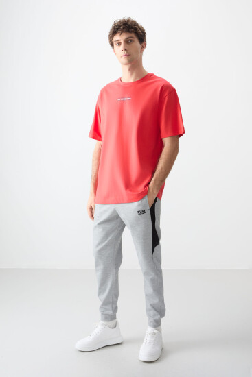 Fiesta %100 Pamuk Kalın Yumuşak Dokulu Oversize Fit Baskılı Erkek T-Shirt - 88354 - Air Jones (1)