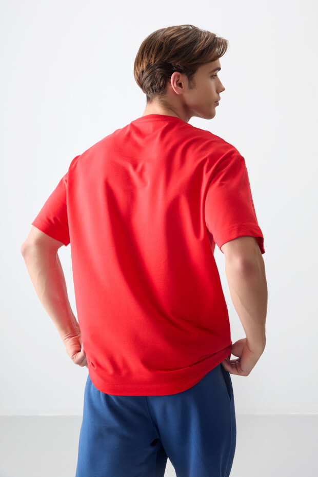 Fiesta Pamuklu Kalın Yumuşak Dokulu Oversize Fit Baskılı Erkek T-Shirt - 88373 - 5