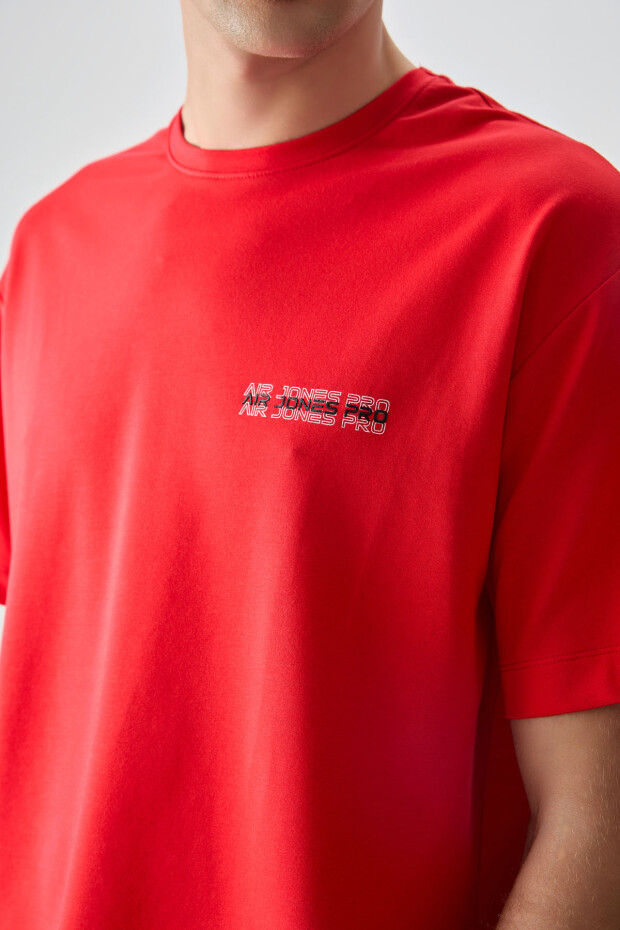 Fiesta Pamuklu Kalın Yumuşak Dokulu Oversize Fit Baskılı Erkek T-Shirt - 88375 - 3