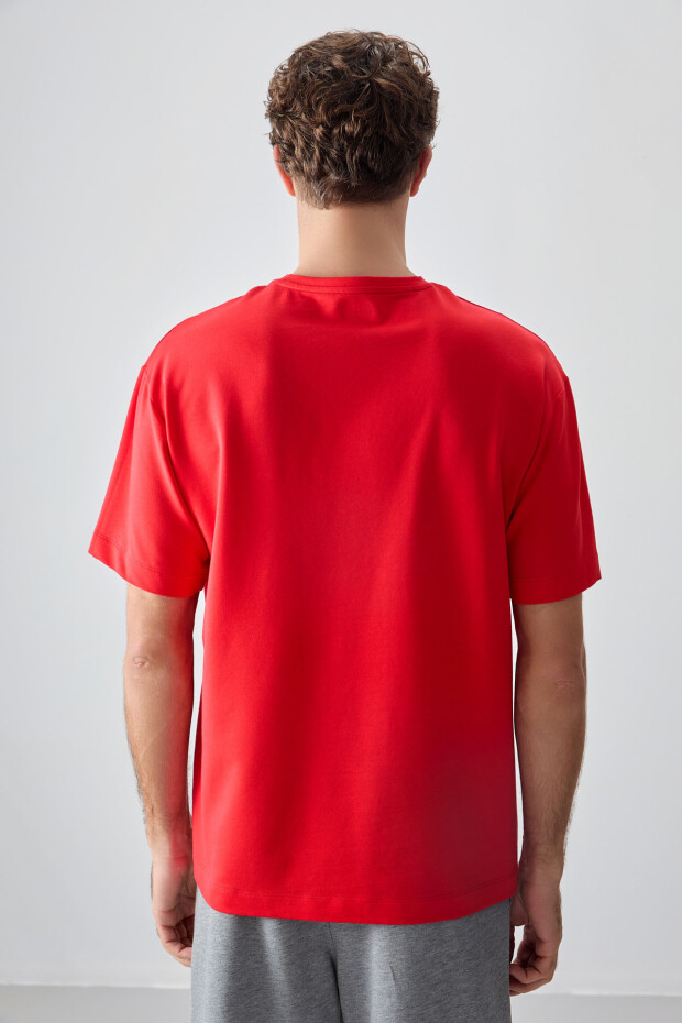 Fiesta Pamuklu Kalın Yumuşak Dokulu Oversize Fit Baskılı Erkek T-Shirt - 88375 - 5