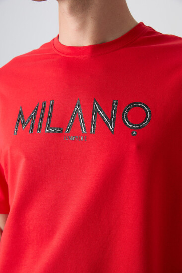 Fiesta Pamuklu Kalın Yumuşak Dokulu Oversize Fit Baskılı Erkek T-Shirt - 88345 - TOMMYLIFE (1)