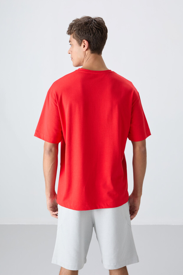 Fiesta Pamuklu Kalın Yumuşak Dokulu Oversize Fit Baskılı Erkek T-Shirt - 88331 - 5