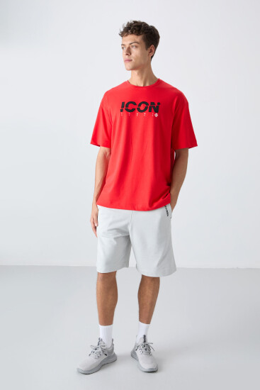 Fiesta Pamuklu Kalın Yumuşak Dokulu Oversize Fit Baskılı Erkek T-Shirt - 88331 - TOMMYLIFE (1)