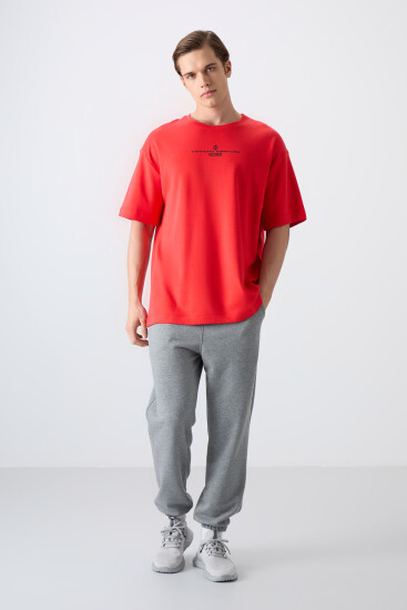Fiesta Pamuklu Kalın Yumuşak Dokulu Oversize Fit Baskılı Erkek T-Shirt - 88321 - TOMMYLIFE (1)