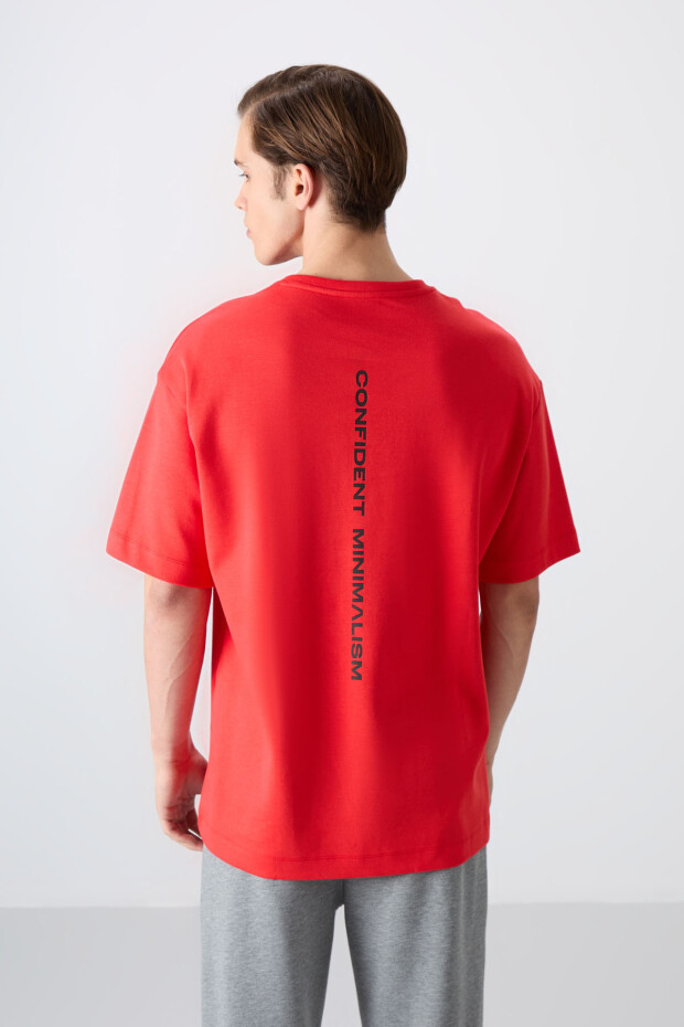 Fiesta Pamuklu Kalın Yumuşak Dokulu Oversize Fit Baskılı Erkek T-Shirt - 88321 - 5