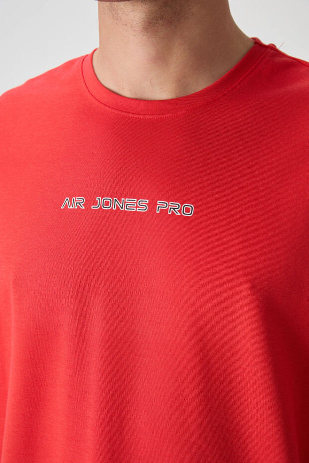 Fiesta Pamuklu Kalın Yüzeyi Dokulu Oversize Fit Baskılı Erkek T-Shirt - 88364 - 3