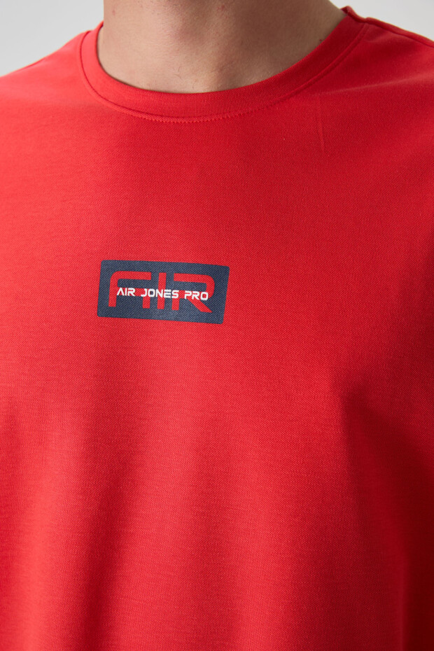 Fiesta Pamuklu Kalın Yüzeyi Dokulu Oversize Fit Baskılı Erkek T-Shirt - 88367 - 3