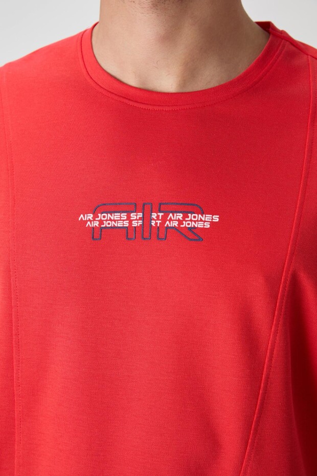 Fiesta Pamuklu Kalın Yüzeyi Dokulu Oversize Fit Baskılı Erkek T-Shirt - 88372 - 3