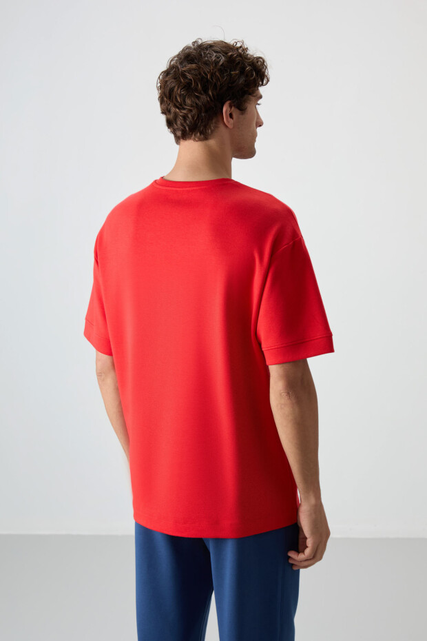 Fiesta-Parlament Pamuklu Kalın Yumuşak Dokulu Oversize Fit Baskılı Erkek T-Shirt - 88320 - 5