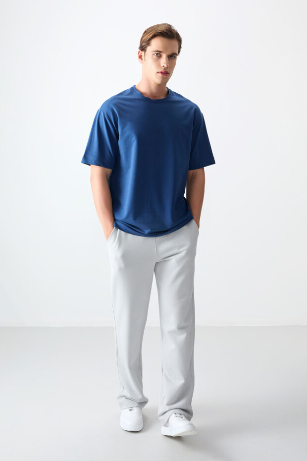 Parlament Pamuklu Kalın Yumuşak Dokulu Oversize Fit Basic Erkek T-Shirt - 88377 - 3