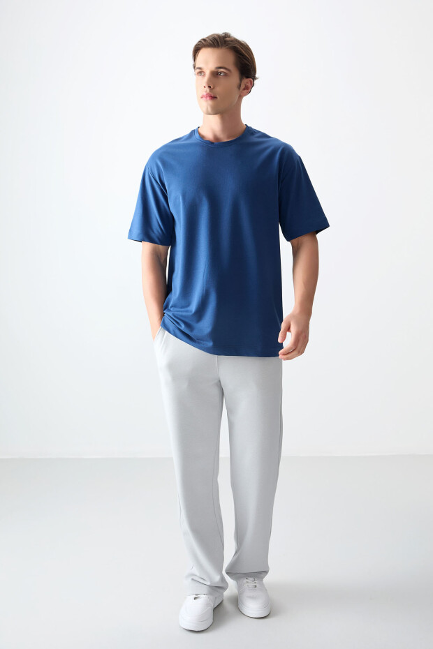 Parlament Pamuklu Kalın Yumuşak Dokulu Oversize Fit Basic Erkek T-Shirt - 88377 - 5