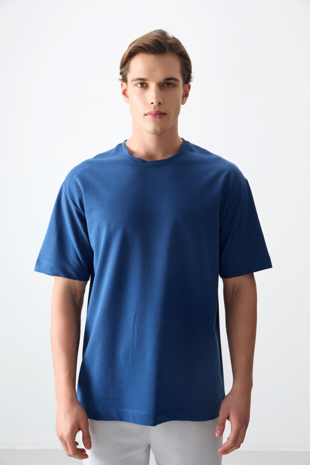 Parlament Pamuklu Kalın Yumuşak Dokulu Oversize Fit Basic Erkek T-Shirt - 88377 - 6