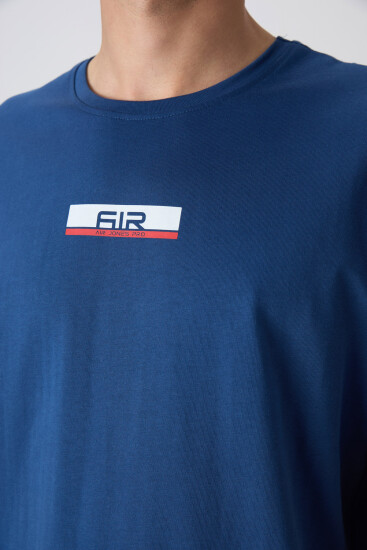 Parlament %100 Pamuk Kalın Yumuşak Dokulu Oversize Fit Baskılı Erkek T-Shirt - 88359 - Air Jones (1)