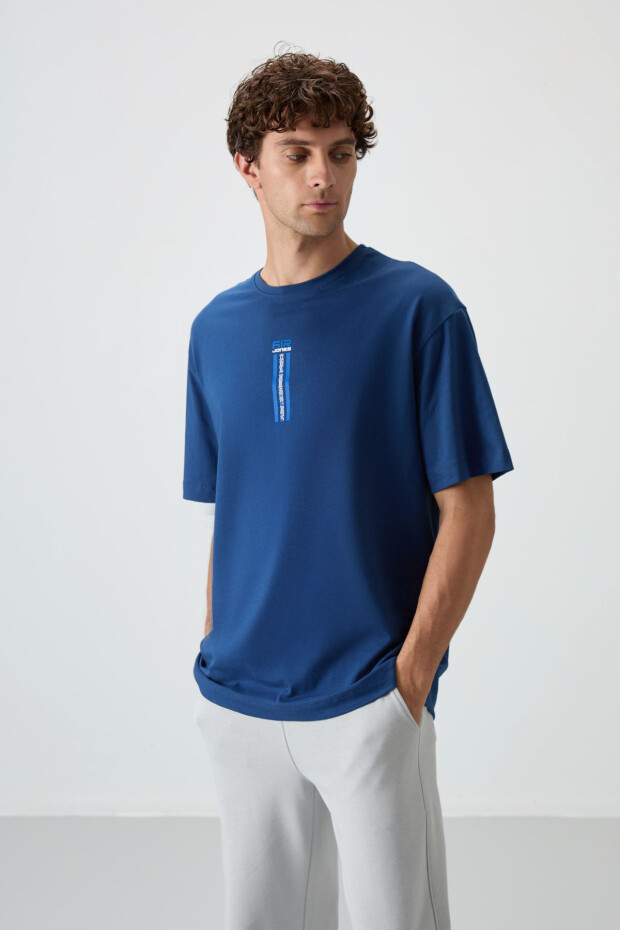 Parlament %100 Pamuk Kalın Yumuşak Dokulu Oversize Fit Baskılı Erkek T-Shirt - 88360 - 4