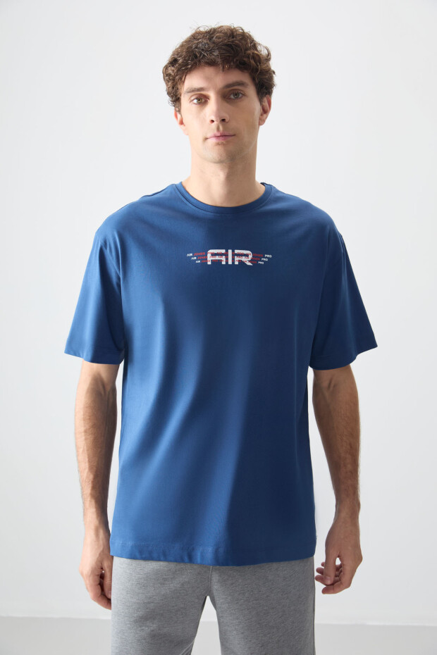 Parlament %100 Pamuk Kalın Yumuşak Dokulu Oversize Fit Baskılı Erkek T-Shirt - 88356 - 4