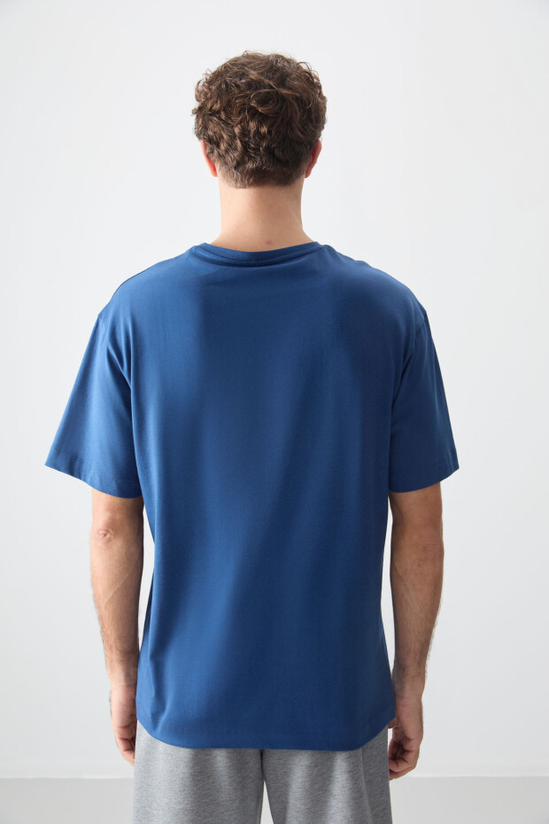 Parlament %100 Pamuk Kalın Yumuşak Dokulu Oversize Fit Baskılı Erkek T-Shirt - 88356 - 5